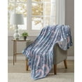 thumbnail image 3 of (4 pack) Your Zone Navy Rainbow Polyester Velvet Plush Glow in the Dark Child's XL Oversized Throw Blanket, 50" x 72", 3 of 14