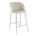 thumbnail image 2 of Fran Contemporary Counter Stool In Chrome Metal And Cream Velvet - Set Of 2, 2 of 7