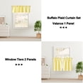 thumbnail image 5 of XWZO Short Kitchen Curtains 3 Pieces Set, Semi Sheer Light Filtering Checkered Tier and Valance Window Curtains Set, Yellow, 52W x 18L (1 Panel) + 26W x 36L (2 Panels), 5 of 8