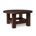 thumbnail image 3 of Maven Lane Marco Round Wooden Coffee Table Rustic Furniture, Aged Brown, 3 of 6