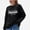 A Black, variant on Women's Sweater Crew Neck Loose Long Sleeve Casual Knit Top For Laid Back Weekend Red Size M