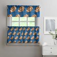 thumbnail image 2 of Kitchen Curtains 24 Inch Short - 3 Panel Set, Rod Pocket Window Curtain, 100% Polyester for Farmhouse, Cafe, Kitchen, Living Room, Bedroom, Sports-Themed Design, Easy Wash, 2 of 5
