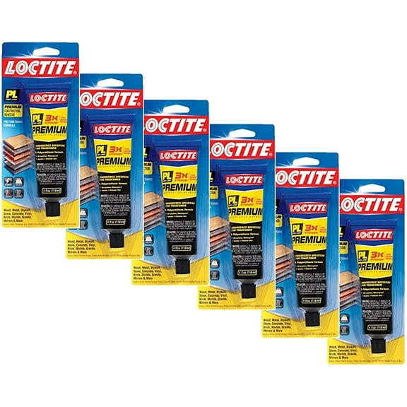 Loctite PL Premium Polyurethane Construction Adhesive 4-Ounce Tube 1451588 - 6 Pack