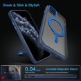 thumbnail image 3 of for iPhone 11 Pro Max Magnetic Case with Invisible Stand [Compatible with Magsafe], Full Body Protective Cover Slim Shockproof Phone Case for Apple iPhone 11 Pro Max 6.5", Navy Blue, 3 of 16
