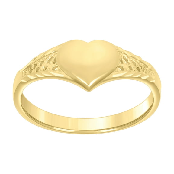 10kt Yellow Gold Womens Heart Ring