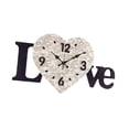 thumbnail image 1 of Reloj de pared con forma de corazón, adorno irregular, romántico, elegante, para baño, oficina, comedor, decoración del hogar., 1 of 9
