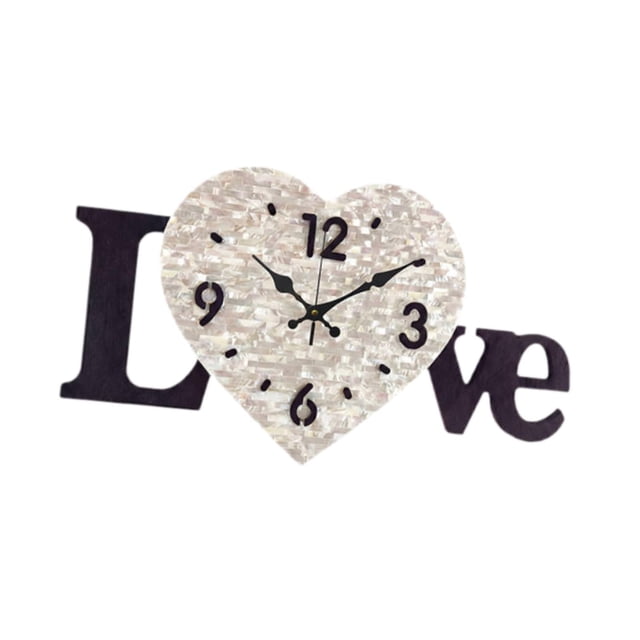 Reloj de pared con forma de corazón, adorno irregular, romántico, elegante, para baño, oficina, comedor, decoración del hogar.