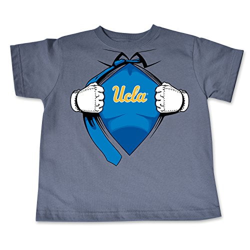 College Kids NCAA UCLA Bruins Children Short Sleeve Toddler Tee Superhero Sports Fan T Shirt, 2, Pewter