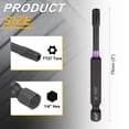 thumbnail image 2 of Uxcell TT27 Torx Impact Screwdriver Bit 1/4" Hex Shank 3" Long Magnetic with Hole, 2 of 7