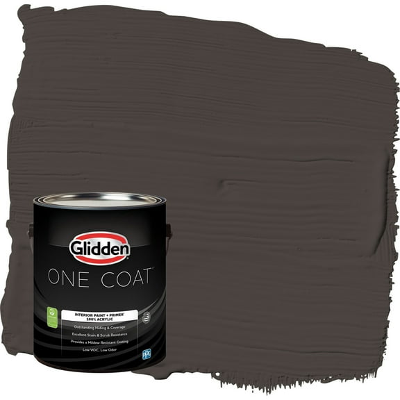 Glidden One Coat Phantom Mist / Brown Flat Interior Paint with Primer, 1 Gallon