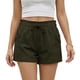 thumbnail image 1 of Short Casual de Mujer Con Cordón Ajustable y Bolsillos verde oscuro Extra Grande, 1 of 5