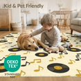 thumbnail image 4 of ODIKA 5'x7' Washable Area Rug Vinyl Note Record Retro Disc Repeating Album Round Cd Themed Music Flowing for Dining Room, Under Table, Home Office, Non-Slip Chair-Friendly, 4 of 7