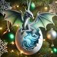 thumbnail image 2 of HCTSHG Dragon Christmas Ornaments, Dragon Christmas Tree Hanging Ornament Gothic Holiday Acrylic Festive Decoration with Ropes for Xmas Decor Gift Souvenir, 2 of 9