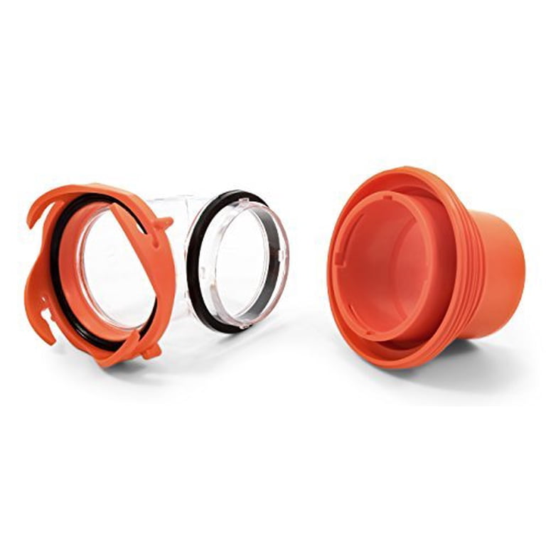 Gomito Per Tubo Fognario Camper Camco Rhino | Adattatore 4 In 1 | Arancione Trasparente