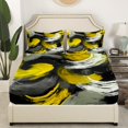 thumbnail image 3 of Erosebridal Ink Geometry Sheet Set King, Chic Minimalst Bedding Sets King Size, Oli Printing Decor 4-Piece, 3 of 7