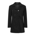 thumbnail image 5 of YDFCWXW Winter Trench Coats for Women's Casual Stand Collar Pea Double Overcoat Black, M, 5 of 5