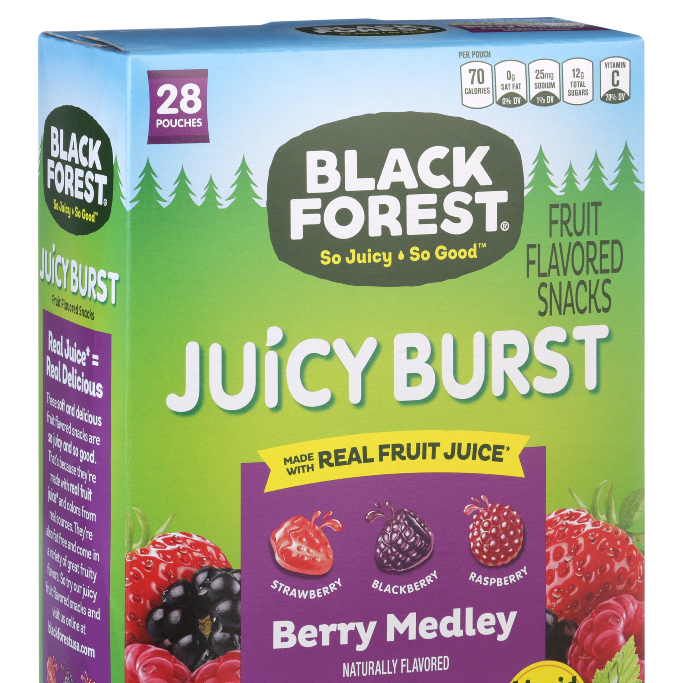 Black Forest Juicy Burst Berry Medley Fruit Snacks, 22.4 Oz, 28 Count