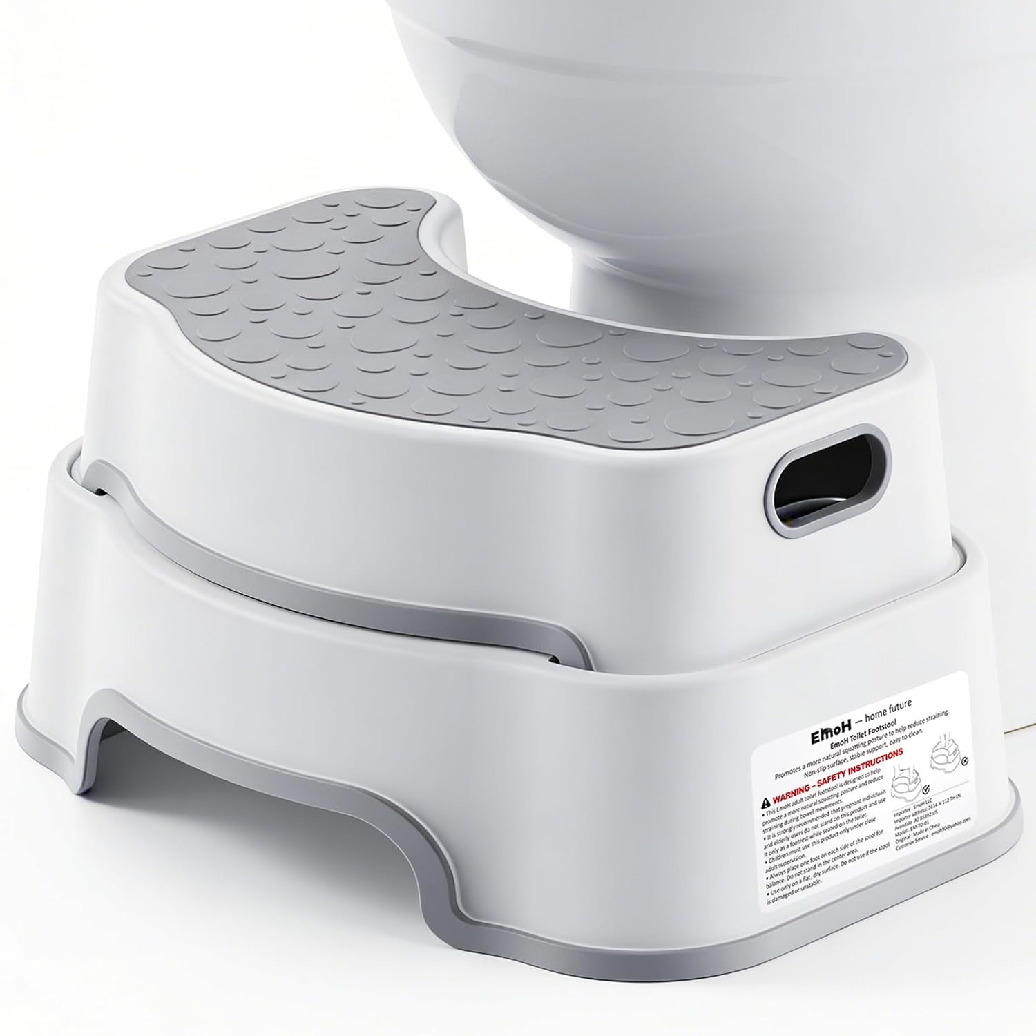 16.7" Wide Squatting Potty for Adults & Toddler - 2-in-1 Adjustable Toilet Stool for Constipation Relief - Heavy Duty Non-Slip Ergonomic Step Stool for Healthy Elimination & Potty Training