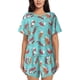 thumbnail image 1 of Balery Sea Otters Family In Blue Water Conjunto de Pijama para Mujer con Estampado, Dos Piezas de Manga Corta y Shorts, Ropa de Dormir Suave con Cuello Redondo y Bolsillos-XX-Large, 1 of 6