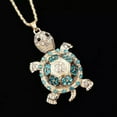 thumbnail image 3 of QQTDFG New Fashion Women's Cute Crystal Turtle Tortoise Pendant Sweater Chain Necklace-Blue, 3 of 6