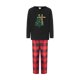 thumbnail image 2 of Pijamas navideños familiares a juego: camisa de manga larga con estampado de árbol de Navidad y pantalón a cuadros elástico para estar en casa., 2 of 10