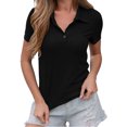 thumbnail image 3 of Aayomet Womens Shirts Womens Short Sleeve Crewneck Shirts Loose Casual Tee T-Shirt,Black XL, 3 of 5