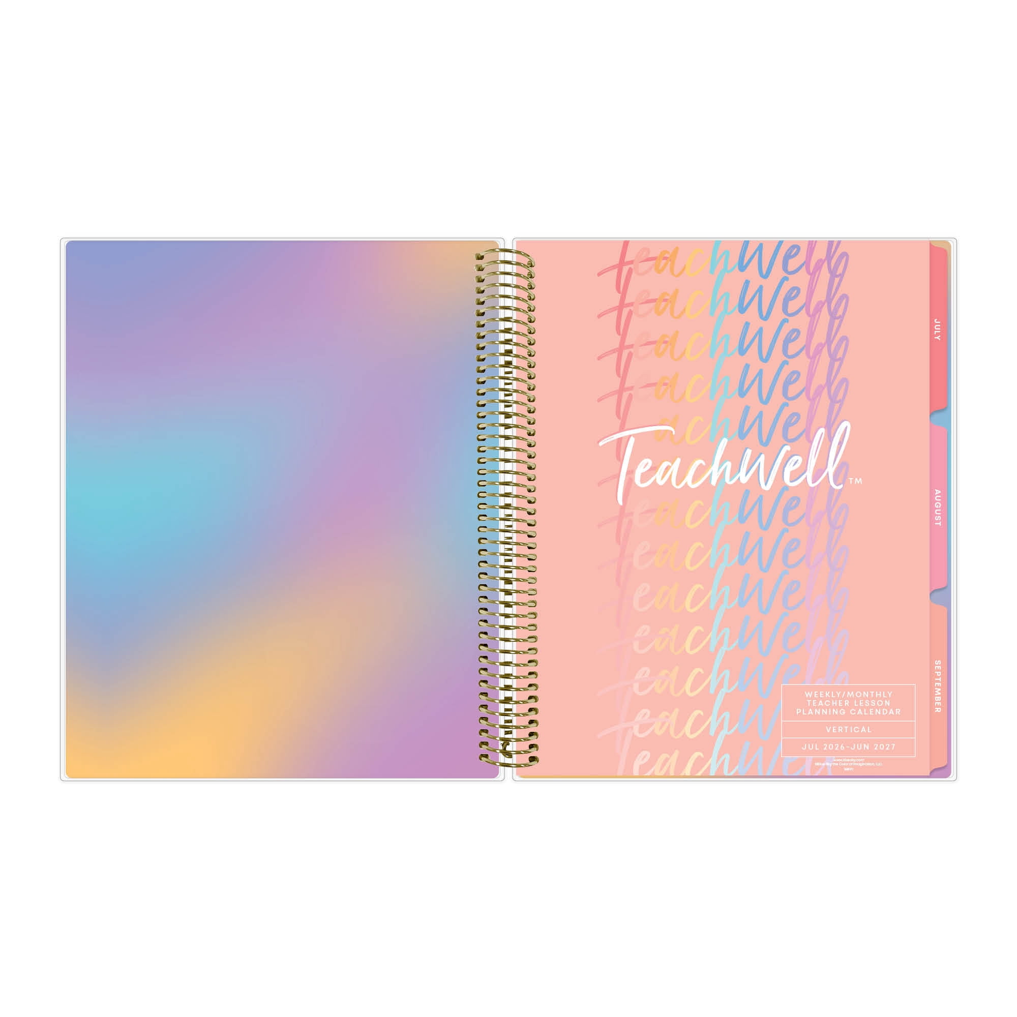 TeachWell for Blue Sky Monthly Weekly Planner, 8.5" x 11", Spring (July 2026 - June 2027)