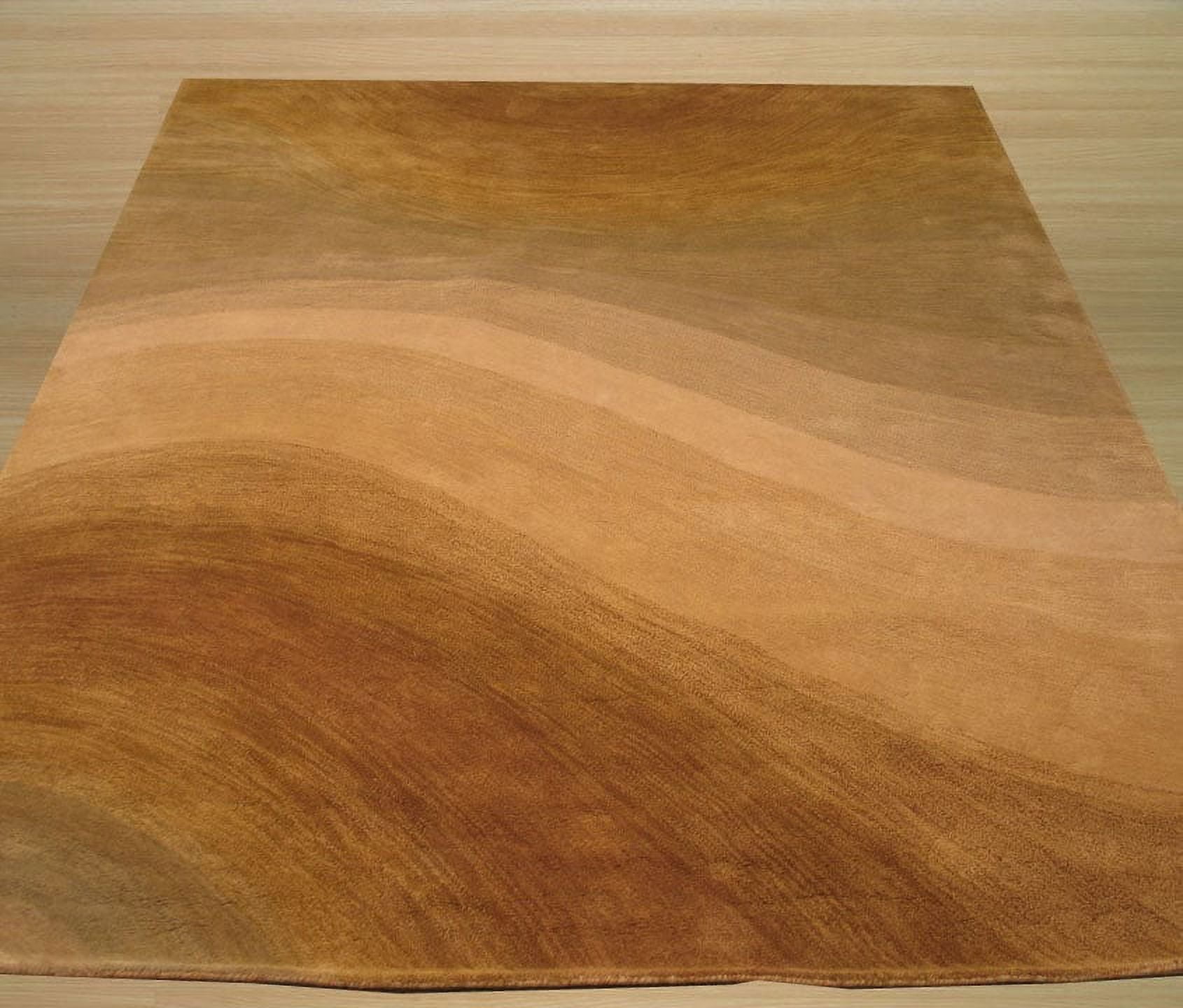 Hand-tufted Wool Gold Contemporary Abstract Morono Rug