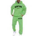 thumbnail image 2 of ibiyuan Mens Track Suit Top Long Sleeve Autumn Winter Casual Outfits Long Sleeve Hoodie Sweatshirts and Jogger Sweatpants Sweatsuits Set for Men Tracksuits Set,Light Green, 2 of 4