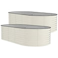 thumbnail image 1 of Heavy-Duty Galvanized Raised Garden Bed – 8x4x2 ft Steel Planter Box, Rust-Resistant, Bottomless Oval, Easy Assembly, Weather-Resistant – Beige with Anti-Cut Strips, 240x120x60cm, 1 of 8