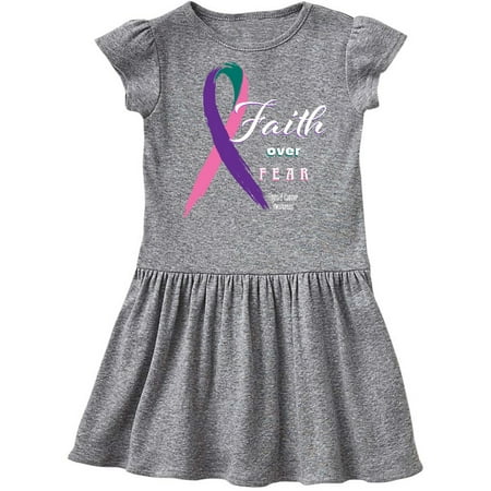 

Inktastic Faith Over Fear Thyroid Cancer Awareness with Ribbon Gift Toddler Girl Dress
