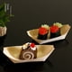 thumbnail image 2 of Barco de cuero de madera desechable Barco de papel de madera Caja de cocina Vajilla Caja de sushi Plato de bocadillo de madera Pastel de letras de agua Plato en forma de barco, 2 of 3