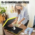 thumbnail image 6 of Heat Press 15x15, Slide Out Heat Transfer Sublimation Machine with 3 Preset Modes, Clamshell Heat Press Machine for T-Shirts, Bags, Pillows(Yellow), 6 of 6