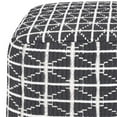 thumbnail image 4 of Pemberly Row Boho Square Pouf in Slate Gray and White Handloom Woven Pattern, 4 of 6