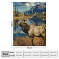 thumbnail image 4 of Qinduosi Elk Blanket Forest Grass Fleece Blanket Soft Fuzzy Plush Throw Blankets for Couch Bed, 4 of 6