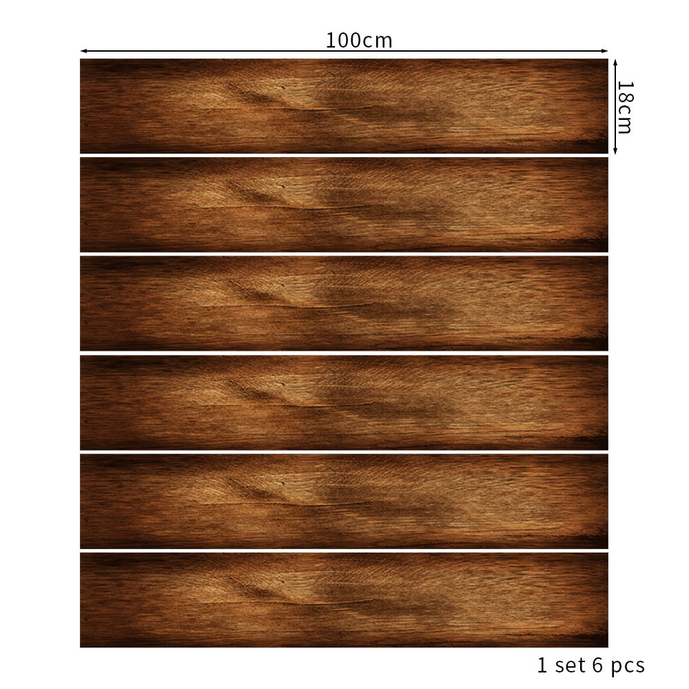 Self Adhesive Stair Stickers, Peel and Stick Vinyl Stair Risers Staircase Murals Decals Sticker Decor for Steps, 39.37"x7.09", Faux Rustic Wood