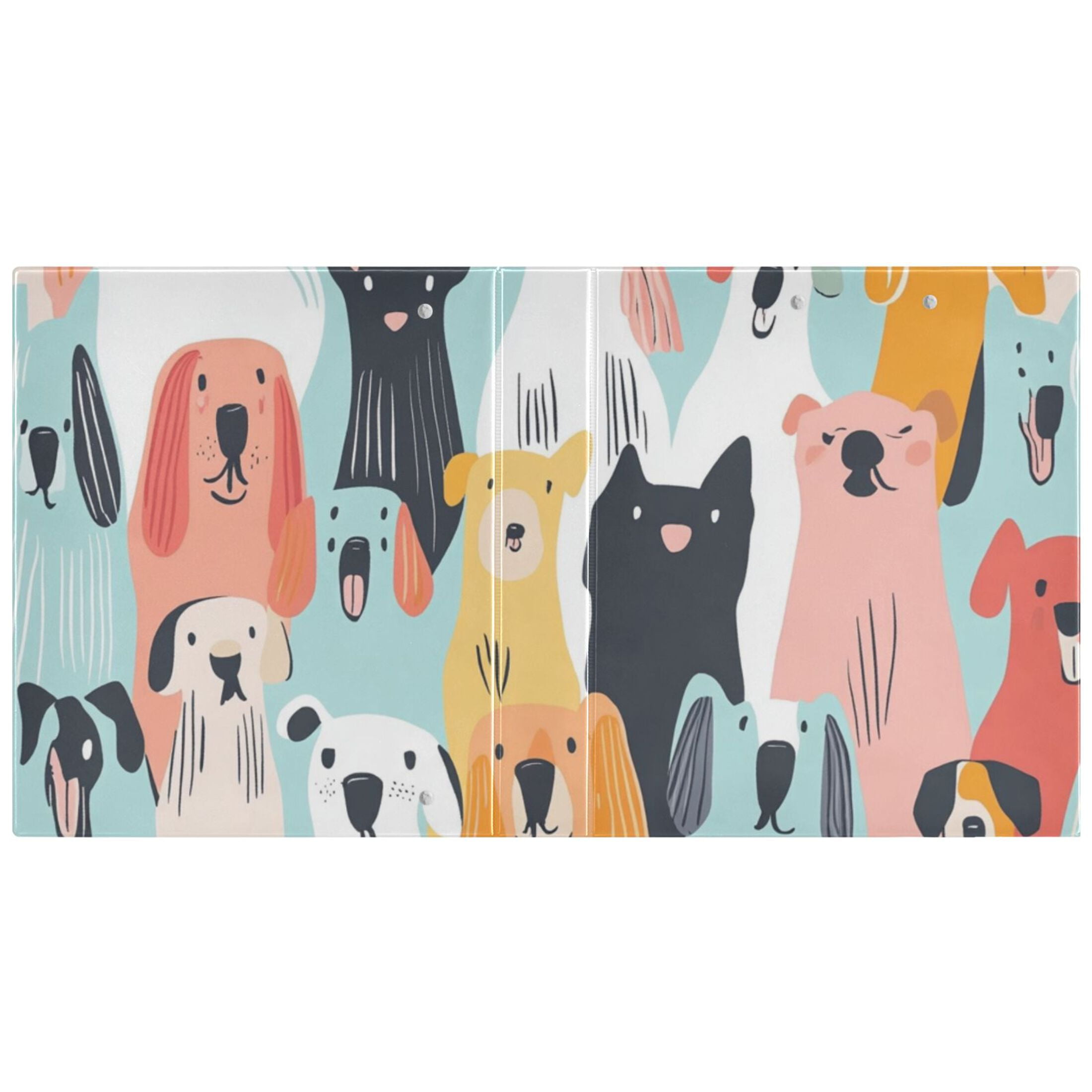 Cartoon Dogs 3 Ring Binders 1.5 inch Hardcover File Folders with Interior Pockets A4 Size Organizer for School Office Hospital