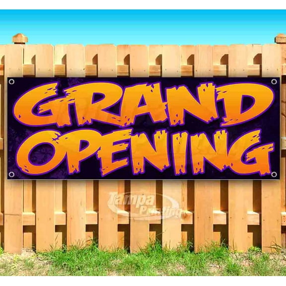 Grand Opening 13 oz Vinyl Banner With Metal Grommets