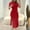 Red, variant on ZZwxWA Women Short Sleeve Ruched Bodycon Midi Dress Crew Neck Club Party Dresses Side Slit Cocktail Evening Dress
