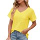 thumbnail image 3 of Fiudx Liquidación de Ahorros de Verano Tops con Estampado de Moda para Mujer, Blusa de Manga Corta, Camisetas Divertidas con Cuello Redondo, 3 of 4