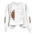 thumbnail image 2 of BODOAO Game Day Sweatshirts Women Football Sweatshirt Football Rugby T-Shirts Casual Game Day Fan Pullover Top Funny Football Shirts for Women Football Mom Sweatshirt Crewneck Sweatshirt White M, 2 of 4