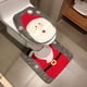 thumbnail image 2 of Muñeco de nieve navideño Papá Noel Ciervo Asiento de inodoro y juego de alfombras Decoraciones navideñas rojas para el baño TUNC Sencillez, 2 of 3