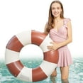 thumbnail image 4 of Flotadores Piscina Círculo Natación Flotador Inflable Clásico A Rayas Playa Fiesta para Jóvenes Adultos, 4 of 9