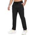 thumbnail image 2 of Delconic Mens Quick Dry Hiking Pants Outdoor Casual Straight Leg Loose Fit Training Trousers for Trekking Camping Walking Black L, 2 of 5