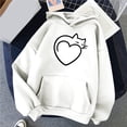 thumbnail image 2 of DDAPJ pyju Womens Heart Print Hoodie 2023 Fall Fashion,Loose Casual Drawstring Pullover Hoodie for Cat Lover Oversized Long Sleeve Hooded Sweatshirt with Kangaroo Pocket, 2 of 4
