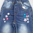 thumbnail image 4 of Pantalones Vaqueros Bordados de Uso Diario Para Niña Pequeña, KIDSCOOL SPACE, 8-9 años, 4 of 6