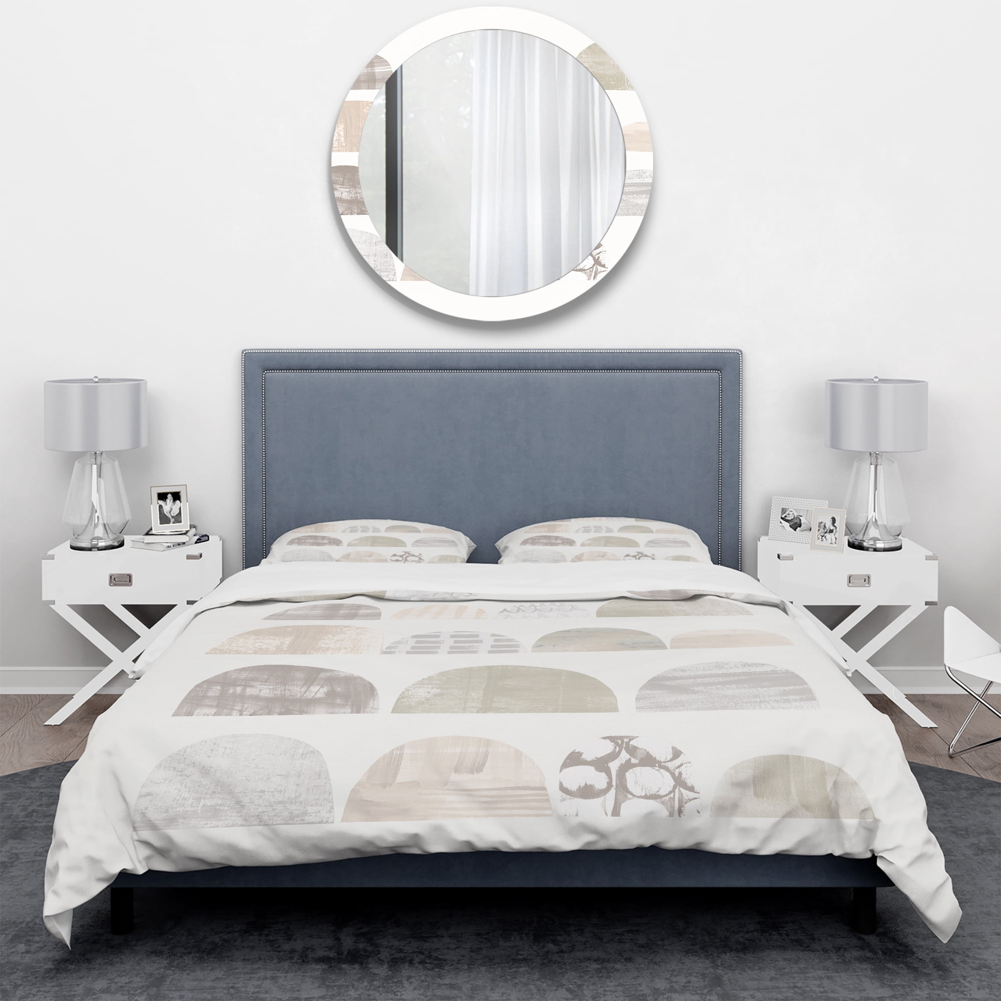 Designart 'Geometric Neutral Form V' Geometric Duvet Cover Set