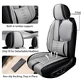 thumbnail image 2 of for Chrysler 200 2015 Car Seat Cover, Gray and Black Car Seat Covers, Faux Leather 5 Piece Full Set With Lumbar Support Suitable for All Seasons, Only 4 DOOR SEDAN, Pet Car Seat Covers, 2 of 7
