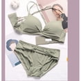 thumbnail image 3 of Sujetador sin costuras Wireless Thicken Sexy Hacer subir Underwear Lencería elástica transpirable, Verde, 85B Scienceny AP001256-12B, 3 of 7