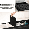 thumbnail image 4 of CONCETTA 43" Storage Ottoman – Foldable Faux Leather Stool with Storage, 660 lb Capacity, for Bedroom, Living Room, Entryway, Black, 4 of 8